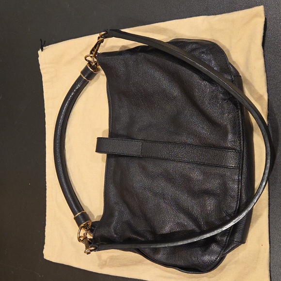 Burberry Black Leather Shoulder Bag with Gold Hardware - Picture 8 of 9